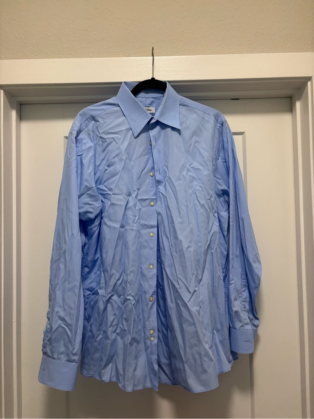Calvin Klein Light Blue Men's Dress Shirt - Spread Collar